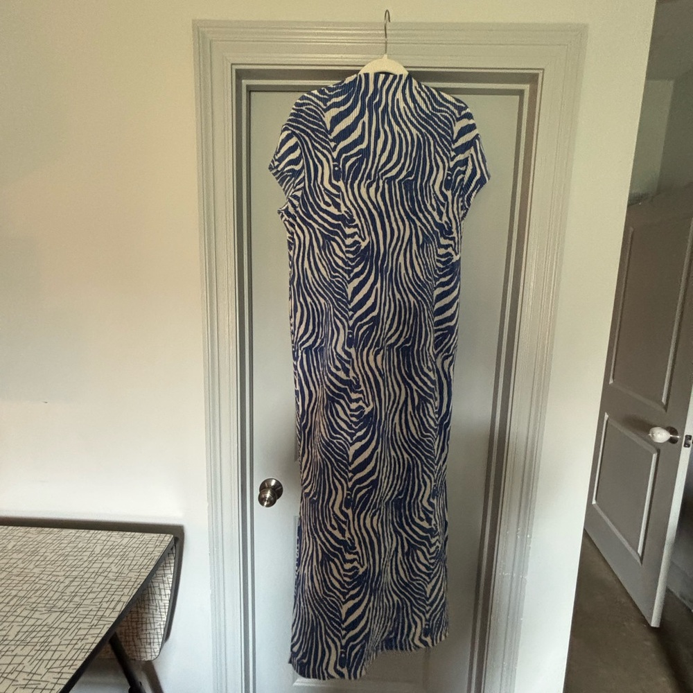 ASOS Blue and White Zebra Print Maxi Dress